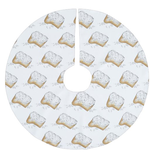 マルディグラスベイグネットペストリーニューオーリンズルイジアナ ブラッシュドポリエステルツリースカート (正面)