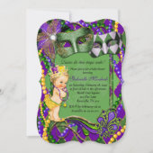 マルディグラスベビーシャワー招待状 招待状 (正面)