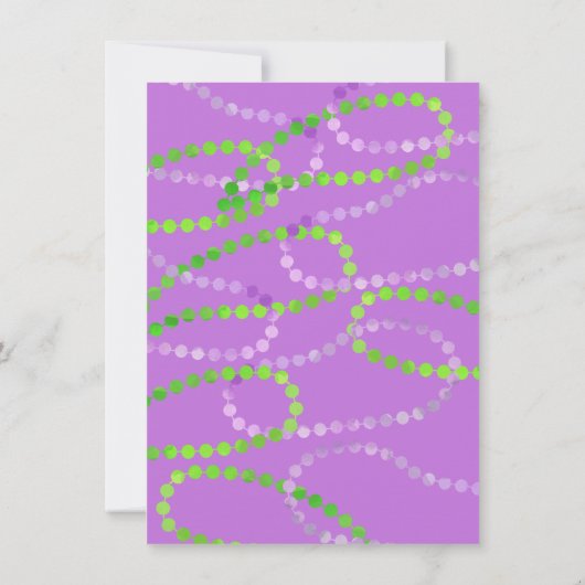 マルディグラスベビーシャワー水の色キングケーキ 招待状 (裏面)