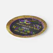 マルディグラスベビーシャワー(金ゴールド) ペーパープレート (アングル)