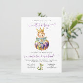 マルディグラスボーイベビーシャワー招待状 招待状 (スタンド正面)