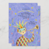 マルディグラスボーイ誕生日招待状 招待状 (正面/裏面)