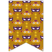 マルディグラスマスカレードカーニバル バンティングフラッグ (第2の旗)