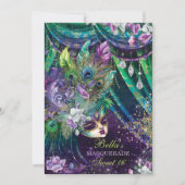 マルディグラスマスカレードバースデーパーティ招待状 招待状 (正面)