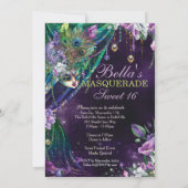 マルディグラスマスカレードバースデーパーティ招待状 招待状 (裏面)