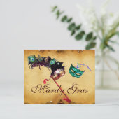 マルディグラスマスカレードパーチメント ポストカード (スタンド正面)