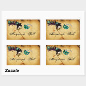 マルディグラスマスカレードパーチメント 長方形シール (シート)