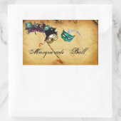 マルディグラスマスカレードパーチメント 長方形シール (バッグ)