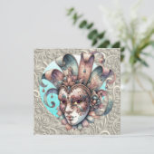 マルディグラスマスカレードパーティの招待状 招待状 (スタンド正面)