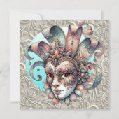 マルディグラスマスカレードパーティの招待状 招待状 (正面)