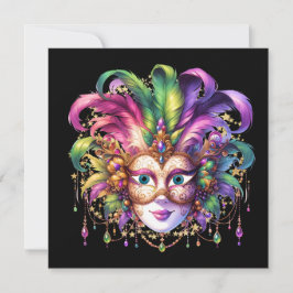 マルディグラスマスカレードパーティの招待状 招待状