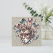 マルディグラスマスカレードパーティの招待状 招待状 (スタンド正面)