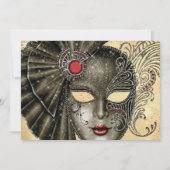 マルディグラスマスカレードパーティの招待状 招待状 (裏面)