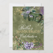 マルディグラスマスカレードパーティの招待状 招待状 (正面)
