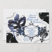 マルディグラスマスカレードパーティの招待状 招待状 (裏面)