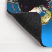 マルディグラスマスカレードパーティーアクアブルー マウスパッド (コーナー)