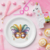 マルディグラスマスカレードパーティー ペーパープレート (パーティー)