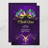 マルディグラスマスカレードパーティー 招待状 (正面/裏面)