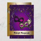 マルディグラスマスカレードプロム 招待状 (正面/裏面)
