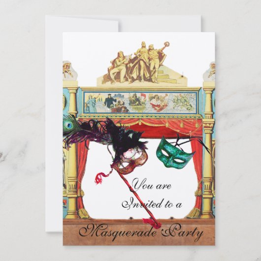 マルディグラスマスカレードボールシアターステージ銀 招待状 (正面)