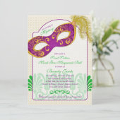 マルディグラスマスカレードボールスウィート16誕生日 招待状 (スタンド正面)