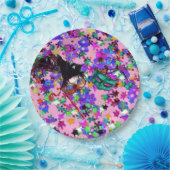 マルディグラスマスカレードボールマスク紙吹雪 ペーパープレート (パーティー)