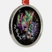 マルディグラスマスカレードマスククリスマス メタルオーナメント (右)