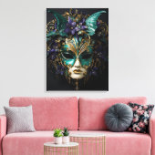 マルディグラスマスカレードマスクコスプレデザイン キャンバスプリント (インサイチュ (リビング))