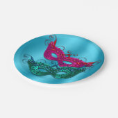 マルディグラスマスカレードマスクパーティー紙プレート ペーパープレート (アングル)