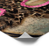 マルディグラスマスカレードマスクピンクアンティークカーニバル ポスター (角)