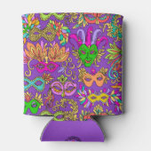 マルディグラスマスカレードマスクブライトパープルグリーン 缶クーラー (裏面)