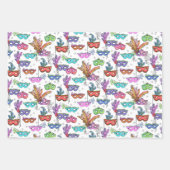 マルディグラスマスカレードマスク明るい水色 ラッピングペーパーシート (正面2)