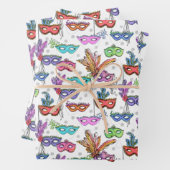 マルディグラスマスカレードマスク明るい水色 ラッピングペーパーシート (インサイチュ)