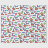 マルディグラスマスカレードマスク明るい水色 ラッピングペーパー (フラット)