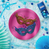 マルディグラスマスカレードマスク紙プレート9" ペーパープレート (パーティー)