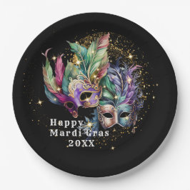 マルディグラスマスカレードマスク ペーパープレート