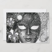 マルディグラスマスカレード誕生日パーティーの招待 招待状 (裏面)