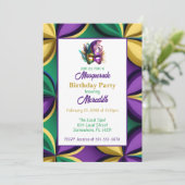 マルディグラスマスカレード誕生日パーティー 招待状 (スタンド正面)