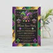 マルディグラスマスカレード21歳の誕生日 招待状 (スタンド正面)