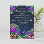 マルディグラスマスカレード21歳の誕生日 招待状 (スタンド正面)