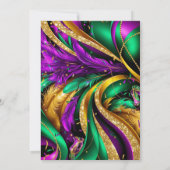 マルディグラスマスカレード21歳の誕生日 招待状 (裏面)