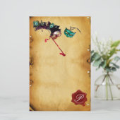 マルディグラスマスカレーパーチメントワックスシールモノグラム 便箋 (スタンド正面)