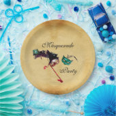 マルディグラスマスカレーボールマスクパーチメント ペーパープレート (パーティー)