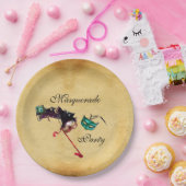 マルディグラスマスカレーボールマスクパーチメント ペーパープレート (パーティー)