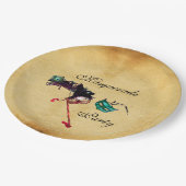 マルディグラスマスカレーボールマスクパーチメント ペーパープレート (アングル)