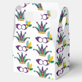 マルディグラスマスクとクラウンフェスティバルパターン フェイバーボックス (オープン)