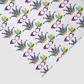 マルディグラスマスクとクラウンフェスティバルパターン 薄葉紙 (詳細)