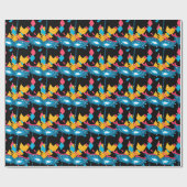 マルディグラスマスクと紙吹雪オンブラック ラッピングペーパー (フラット)