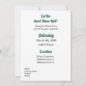 マルディグラスマスクのバースデーパーティー 招待状 (裏面)