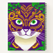 マルディグラスマスクの雑誌に登場、かわいい猫 ノートブック (裏面)